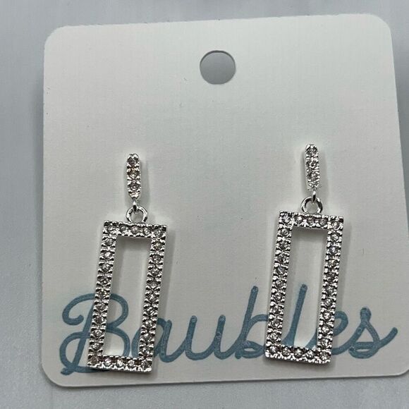 Baubles Silver Austrian Crystals Dangle Earrings - Picture 4 of 6